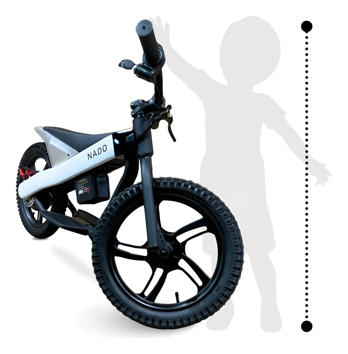 Bicicleta Elétrica Infantil Nado Shark preta e amarela segura para crianças