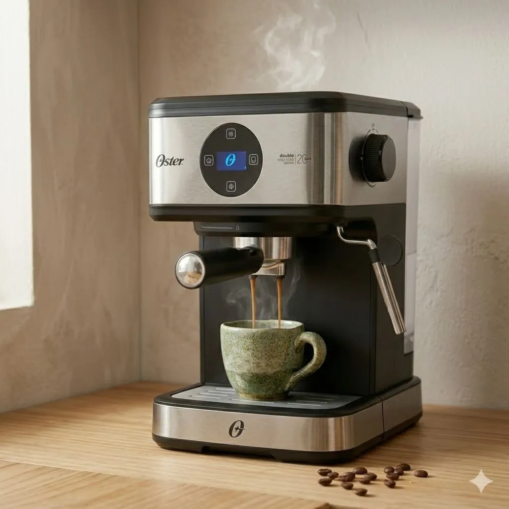Cafeteira Expresso Digital Oster Prata ideal para cantinho do café moderno e funcional