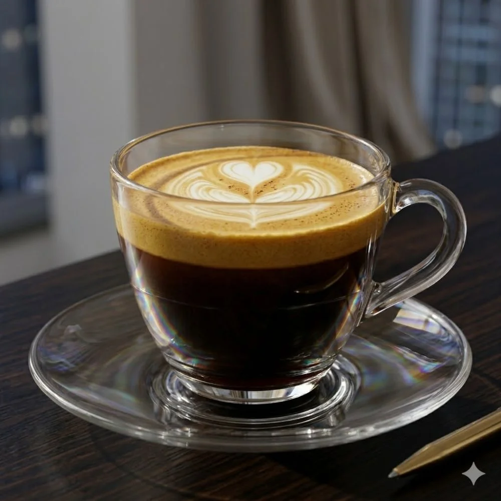 Conjunto de xícaras de vidro com parede dupla térmica para café espresso gourmet