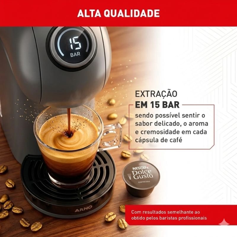Extração de café com 15 Bars